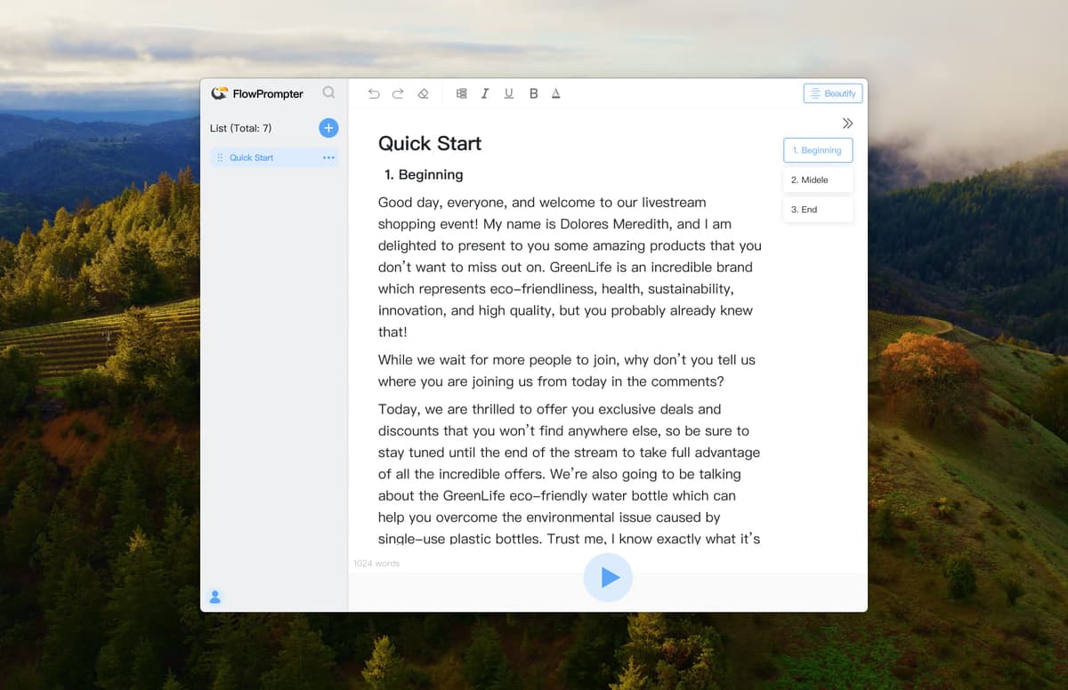 Intuitive Script Editing